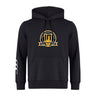 The Arrows Rugby Club 10th Anniversary Club Hoodie by WRS Canterbury features a gold and white emblem with "10th Anniversary" (2013–2023) and stylized "10" on the chest, plus a white stripe on the left sleeve.