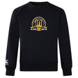 The Arrows Rugby Club 10th Anniversary Club Crew Sweatshirt by WRS Canterbury is a black ultra-soft sweatshirt with a "10th Anniversary Season 2015-2025" chest emblem and a small white Canterbury logo on the left sleeve.