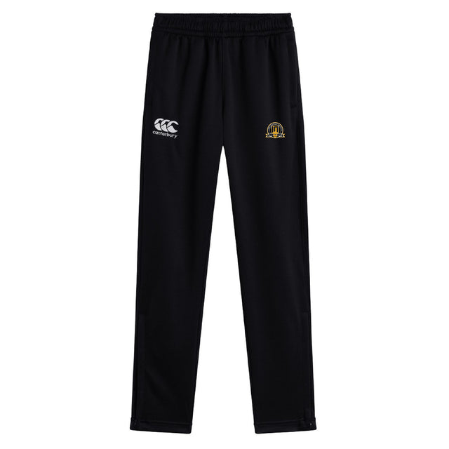 The Arrows Rugby Club 10th Anniversary Stretch Tapered Pant by EMB Canterbury features an elastic waistband, quick dry fabric, and logos on both thighs for comfort and style during workouts.