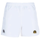 The Arrows Rugby Club 10th Anniversary Professional Polyester Rugby Short by EMB Canterbury features the Canterbury logo on the left leg and a small circular team emblem on the right leg.