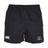The Arrows Rugby Club 10th Anniversary Professional Polyester Rugby Short by EMB Canterbury features an elastic waistband, white Canterbury logo on the left leg, and a yellow/black emblem on the right. Durable and comfortable for training or matches.