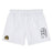 The Arrows Rugby Club 10th Anniversary Tactic Short by EMB Canterbury features an elastic waistband, a black abstract logo on the right leg, and a multicolored emblem on the left—ideal for men’s rugby or Canterbury shorts fans.
