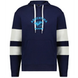 The WRS Augusta Nations of Rugby Argentina Jackson Way Hoodie is navy blue with white sleeve stripes, a front pocket, "Argentina Rugby" text, and a jaguar logo printed on the chest.