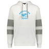 Show your rugby pride with the WRS Augusta Nations of Rugby Argentina Jackson Way Hoodie—white with gray sleeve stripes, front pocket, and a blue "Argentina Rugby" jaguar logo on the chest.