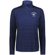 The EMB Augusta Women's Nations of Rugby Argentina Pursuit 1/4 Zip Pullover is a blue, long-sleeve top with the Argentina Rugby logo on the left chest—stylish, moisture-wicking athletic wear.