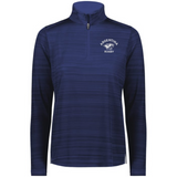 The EMB Augusta Women's Nations of Rugby Argentina Pursuit 1/4 Zip Pullover is a blue, long-sleeve top with the Argentina Rugby logo on the left chest—stylish, moisture-wicking athletic wear.