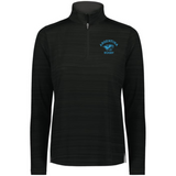 The EMB Augusta Women's Nations of Rugby Argentina Pursuit 1/4 Zip Pullover features long sleeves, moisture-wicking fabric, and a blue "Argentina Rugby" logo with jaguar graphic on the left chest for comfort and style.