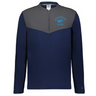 The EMB Augusta Nations of Rugby Argentina Sideline Grid 1/4 Zip Pullover in navy and gray features a bold puma graphic and "Argentina Rugby" logo on the left chest.