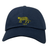 Nations of Rugby Argentina Vintage Dad Cap in navy blue, featuring a yellow leopard graphic and the year 1910 embroidered on the front, by EMB Alpha Broder.