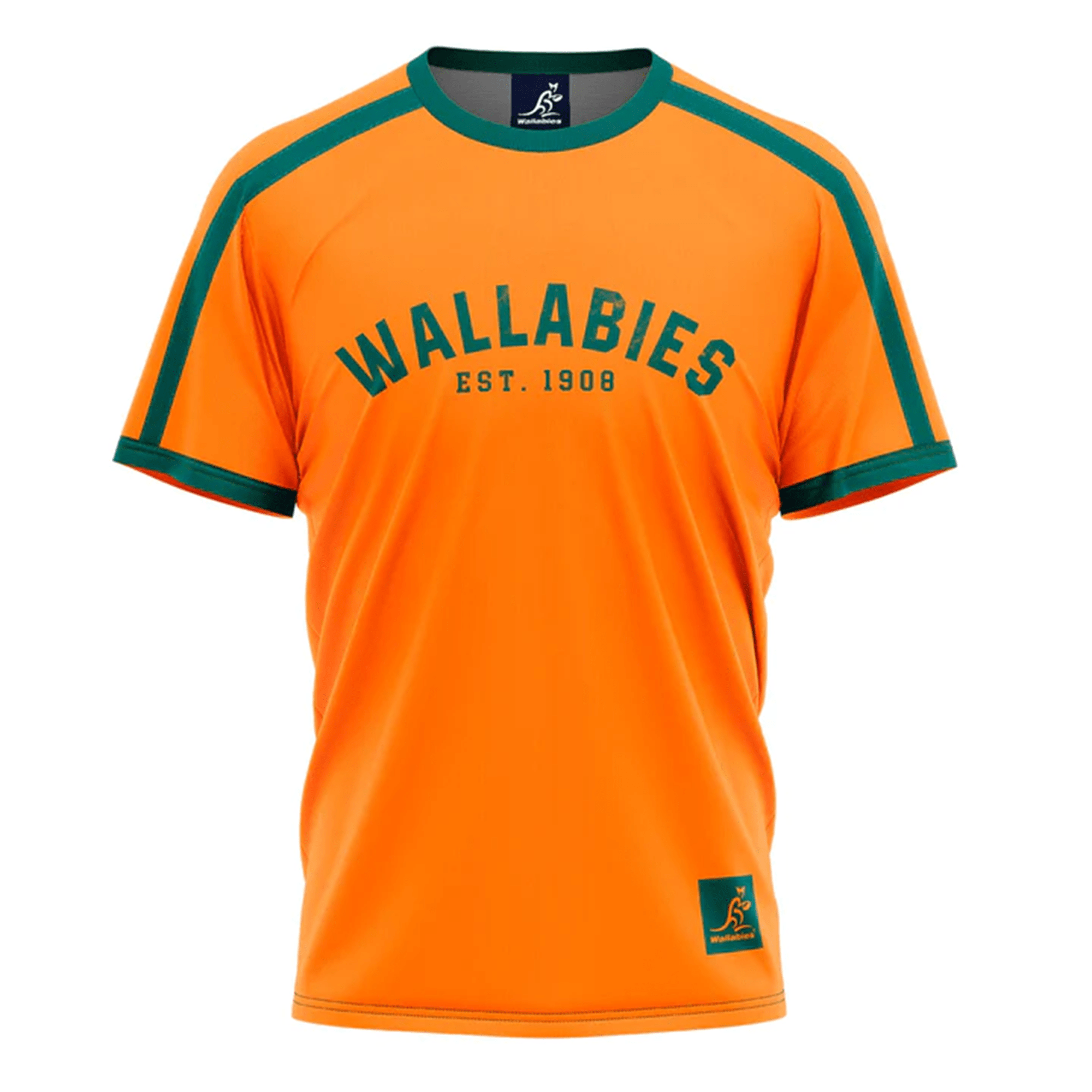 Wallabies Rugby Invincible Tee Rugby Australia Cotton Tshirt Gold & Green World Rugby Shop