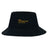 The EMB S&S Activewear Arrows Rugby Club Crusher Bucket Cap is a black cotton twill hat featuring a yellow "Arrows Rugby" logo with crossed arrows, combining classic style and sun protection in a sporty design.