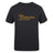 The WRS Canterbury Arrows Rugby Club Plain Tee by Canterbury is a black cotton blend t-shirt featuring a yellow "Arrows Rugby" logo with three crossed arrows, ideal for fans seeking comfort and customization.