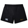 The Arrows Rugby Club Women's Yokohama Short by EMB Canterbury features the Canterbury logo on the left leg and Arrows Rugby logo on the right, shown on a white background—perfect for rugby fans and players.