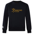 The Arrows Rugby Club Crew Sweatshirt by WRS Canterbury features “Arrows Rugby” and yellow crossed arrows on the front, plus an embroidered CCC logo on the left sleeve. Ultra soft for maximum comfort.