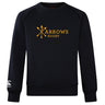 The Arrows Rugby Club Crew Sweatshirt by WRS Canterbury features “Arrows Rugby” and yellow crossed arrows on the front, plus an embroidered CCC logo on the left sleeve. Ultra soft for maximum comfort.