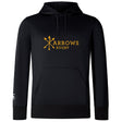 The Arrows Rugby Club Lightweight Hoodie by WRS Canterbury features “Arrows Rugby” in yellow, three crossed arrows above a spacious kangaroo pocket, and classic Canterbury Club styling.