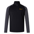 The Arrows Rugby Club Elite First Layer by EMB Canterbury is a black and gray long-sleeve quarter-zip top with the "Arrows Rugby" logo on the left chest and a small logo on the right shoulder.