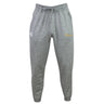 The Arrows Rugby Club Leisure Sweatpant by EMB Canterbury features an elastic waistband, drawstring, elastic cuffs, and two upper thigh logos—one white, one yellow—offering relaxed comfort and casual style.