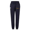 The Arrows Rugby Club Women's Leisure Sweatpant by EMB Canterbury features a drawstring waist, elastic cuffs, and front logos—a white Canterbury emblem and yellow Arrows Rugby crest—for comfort and sporty style.