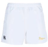 The Arrows Rugby Club Advantage Rugby Shorts by EMB Canterbury feature an elastic waistband, moisture-wicking fabric, and logos on both legs to keep you cool and comfortable during intense play.