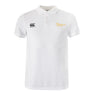The Arrows Rugby Club Waimak Polo by Canterbury is a white short-sleeve collared shirt from EMB Canterbury, featuring the CCC Waimak Rugby Polo logo on the right chest and the Arrows Rugby logo on the left.