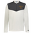 The EMB Augusta Nations of Rugby Australia Sideline Grid 1/4 Zip Pullover features a dark gray upper chest, white body, and "Australia Rugby" kangaroo logo—ideal for fans seeking stylish Australia rugby apparel.