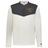 The EMB Augusta Nations of Rugby Australia Sideline Grid 1/4 Zip Pullover features long sleeves, a dark gray upper panel, white lower section, “Australia Rugby” text, and kangaroo logo on the chest—perfect for fans.