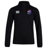 The Australia Club Shield 1/4 Zip Training Top by EMB Canterbury is crafted from polyester fleece. It features the CCC logo on the left chest and the Australian flag emblem on the right.