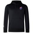 The black Australia Shield Club Lightweight Hoodie by EMB Canterbury features a kangaroo badge with an Australian flag design on the chest, embroidered details, a front pocket, and a drawstring hood for ultimate comfort.