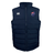 The Australia Shield Core Gilet by EMB Canterbury is a navy blue puffer vest featuring Thermoreg insulation, a high neck, the Canterbury logo, and an embroidered shield with the Australian flag motif on the chest.