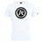 The Atlanta Premier Rugby Club Plain Tee by WRS Canterbury is a white cotton blend shirt with a black and white "Atlanta Premier Rugby" logo featuring a large "A" in the center, offering comfort and classic style.
