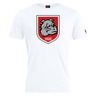 The AG Bulldogs Club Plain Tee by WRS Canterbury features a red shield with a bulldog head and "1920" below, crafted from a soft cotton blend for comfort.