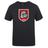 The AG Bulldogs Club Plain Tee by WRS Canterbury is a black cotton blend T-shirt featuring a shield emblem with a snarling bulldog and "1920" printed on a red background at the center of the chest.