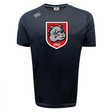 The AG Bulldogs Tempo Vapodri T-Shirt by WRS Canterbury features a bold bulldog emblem with "1920" on a red shield at the chest, plus a small brand logo on the right shoulder. This moisture-wicking sports tee is designed for peak athletic performance.