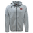 The AG Bulldogs Tempo Vapodri Full-Zip Hoodie by EMB Canterbury is a gray hoodie with a black Canterbury logo on the right chest and a red-and-white dragon emblem on the left. Its moisture-wicking fabric keeps you comfortable in any activity.