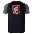 The AG Bulldogs Elite Training Tee by WRS Canterbury features a large bulldog logo and "1920" in a red shield on the chest. Made from lightweight, durable Vapodri fabric for superior comfort. Short-sleeve with black and dark gray design.
