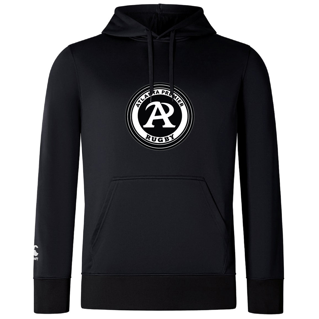 The Atlanta Premier Rugby Club Club Lightweight Hoodie by WRS Canterbury features a white circular logo on the chest, a small embroidered CCC logo on the left sleeve, and classic Canterbury lightweight comfort.