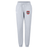 The AG Bulldogs Women's Leisure Sweatpant by EMB Canterbury features light gray organic cotton, an elastic waistband, drawstring, and a bulldog logo patch on the left thigh.