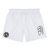 The Atlanta Premier Rugby Club Tactic Short by EMB Canterbury features a white design with a black logo—ideal men’s rugby or lightweight training shorts.