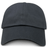 The S&S Activewear Adult Low-Profile Cotton Twill Dad Cap is shown from the front, featuring a curved brim and stitched panels in plain black.