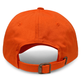 Back view of the S&S Activewear Adult Low-Profile Cotton Twill Dad Cap, featuring an adjustable strap with metal buckle.