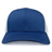 Front view of the S&S Activewear Retro Trucker Cap in blue, featuring white mesh side and back panels, a curved brim, visible stitching, and a snapback closure.