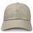 The S&S Activewear Adult Low-Profile Cotton Twill Dad Cap features a plain beige design, curved brim, and stitched eyelets on the crown, shown from the front.
