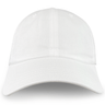 The S&S Activewear Adult Low-Profile Cotton Twill Dad Cap is shown in plain white from the front, set against a white background.
