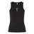 The Women's Amoskeag Rugby Club Baby Rib Tank by EMB S&S Activewear is a black sleeveless top featuring "AMOSKEAG" and "Est. 1984" in white on the front, with a small team logo above the text.