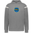 The WRS Augusta Argentina Heritage Prep Vintage Shield Hoodie is gray with white sleeve stripes and a blue vintage cheetah crest featuring "1910," inspired by Argentina Heritage.