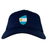The Argentina Shield Flex Drill Cap by EMB Canterbury is a dark blue cap featuring a shield with the Argentine flag on the front, perfect for rugby supporters.