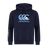 The Canterbury Argentina CCC Flag Club Hoodie by WRS Canterbury features a blue and white logo on the chest, sleeve branding, and a small design, all in navy blue. Made from soft sweatshirt fleece for ultimate comfort.