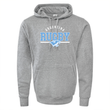WRS Augusta's Nations of Rugby Argentina Wordmark 60/40 Pullover Hoodie is a cozy gray hoodie with a front pocket and hood. It features "Argentina Rugby" in blue and white letters along with a blue puma logo beneath the text, capturing athletic fleece comfort in style.