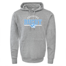 WRS Augusta's Nations of Rugby Argentina Wordmark 60/40 Pullover Hoodie is a cozy gray hoodie with a front pocket and hood. It features "Argentina Rugby" in blue and white letters along with a blue puma logo beneath the text, capturing athletic fleece comfort in style.